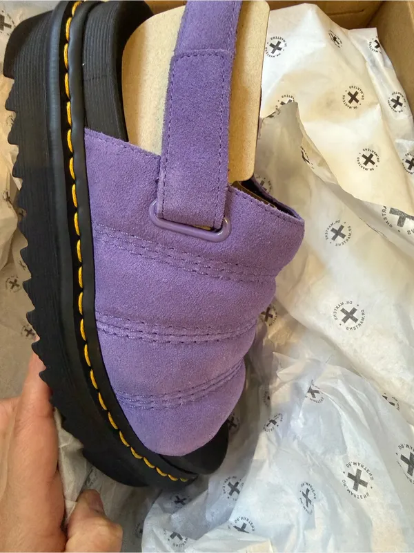 Martens Kole Purple Suede Slingback Platform Sandals Size 7 NIB - Image 4