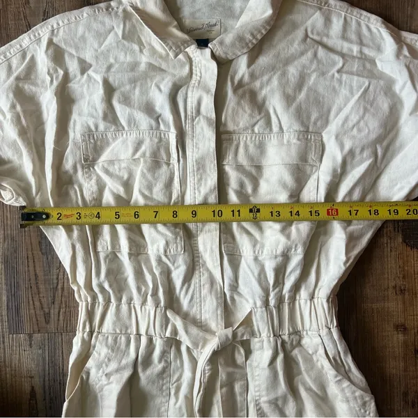 Universal Threads Womens Short Sleeve Ivory Linen Blend Jumpsuit Size 4 NWT - Image 4
