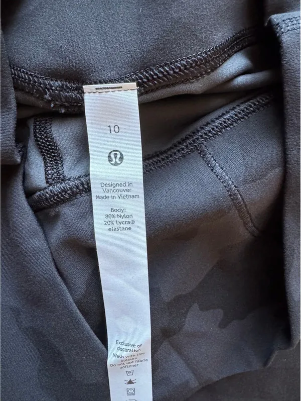Lululemon Align High Rise 28” Heritage Camo Deep Coal Black Size 10 NWT - Image 6