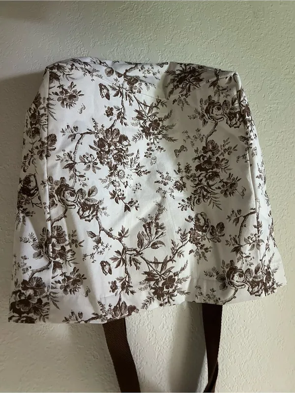 NEW Laura Ashley Brown Floral Toile Print Cotton Canvas Tote Bag - Image 5
