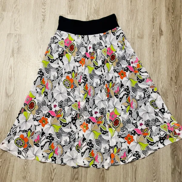 Vtg Evan Picone Chiffon Maxi Skirt Sz M Retro Psychedelic Floral Boho Festival - Image 5