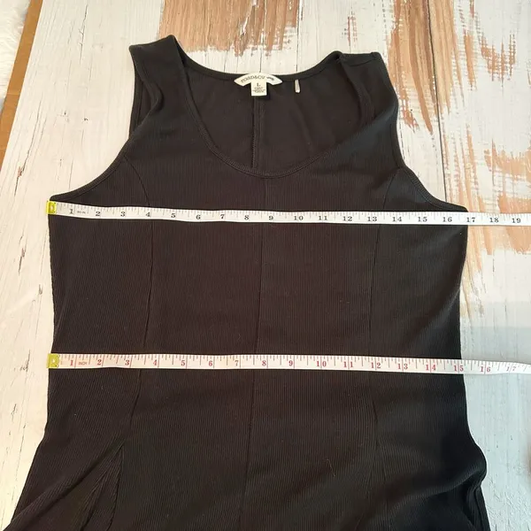 Toad & Co Daisy Ribbed Sleeveless Super Soft Knit Dress Size Large Black - Image 8