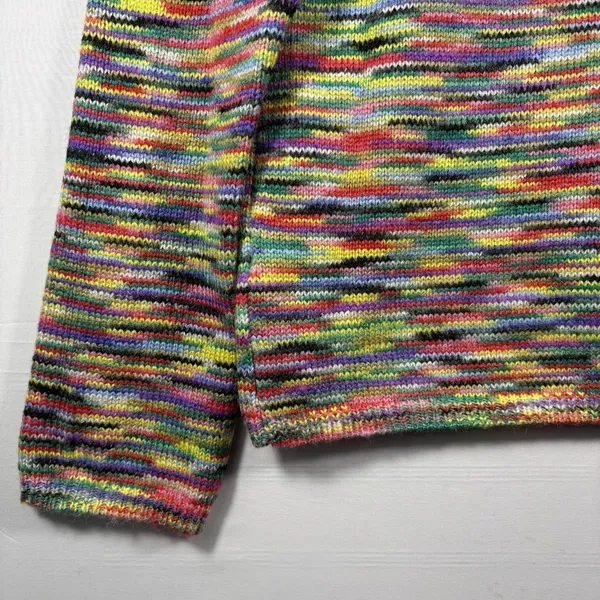 Womens Knit Bright Multicolor Pullover‎ Sweater Crew Neck Small - Image 4
