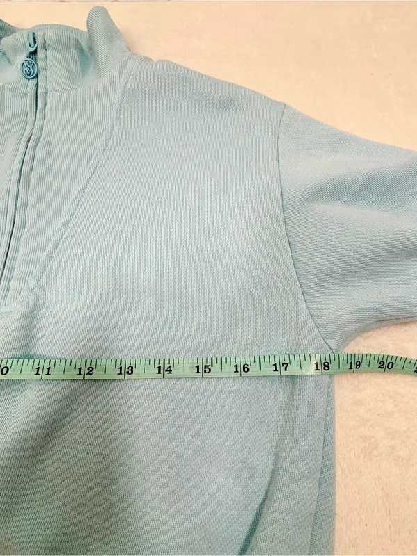 Victoria's Secret Cropped Light Blue Half-Zip Pullover Sweatshirt Size XS - Image 8