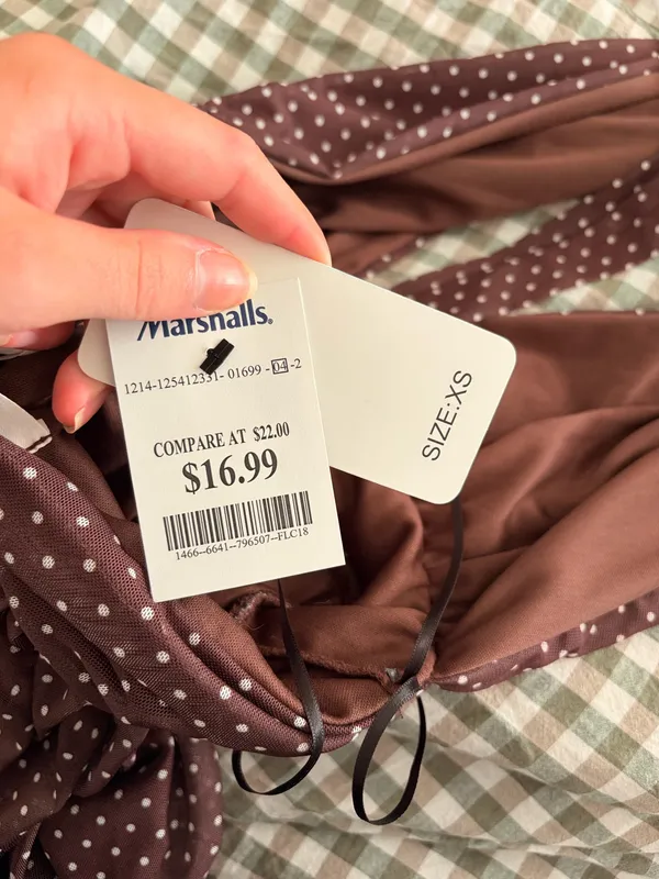 Marshalls Brown Polka Dot Halter Mini Dress - Image 4
