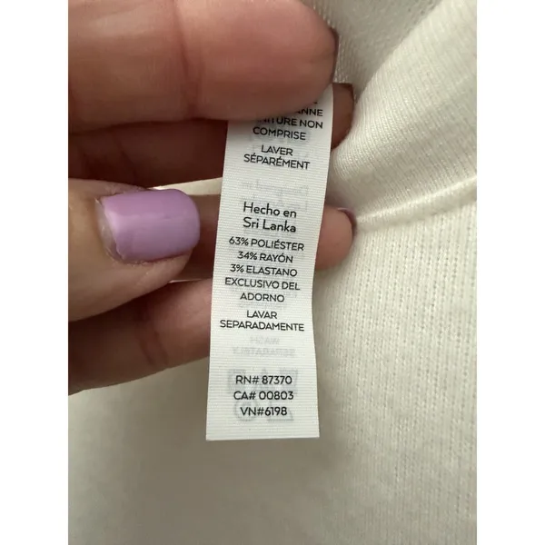 Alo Yoga Soho Pullover Women Size XS Ivory Longsleeve Crew Neck Sweater #T3-2 - Image 5