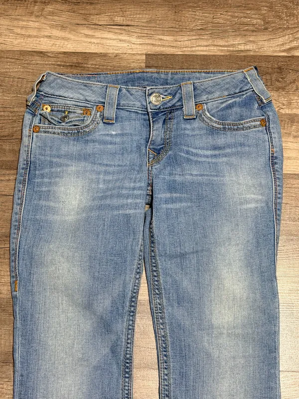 Vintage True Religion Low Rise Straight Leg Denim Jeans Womens Size 27 - Image 3