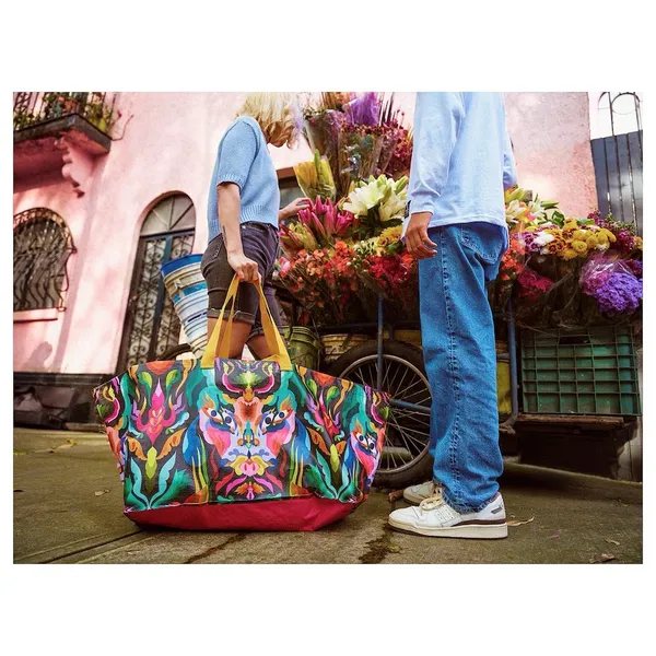 IKEA nwt ÖMSESIDIG Shopping bag, multicolor, 21 ¾x14 ½x14 ½ "/19 gallon tote - Image 2