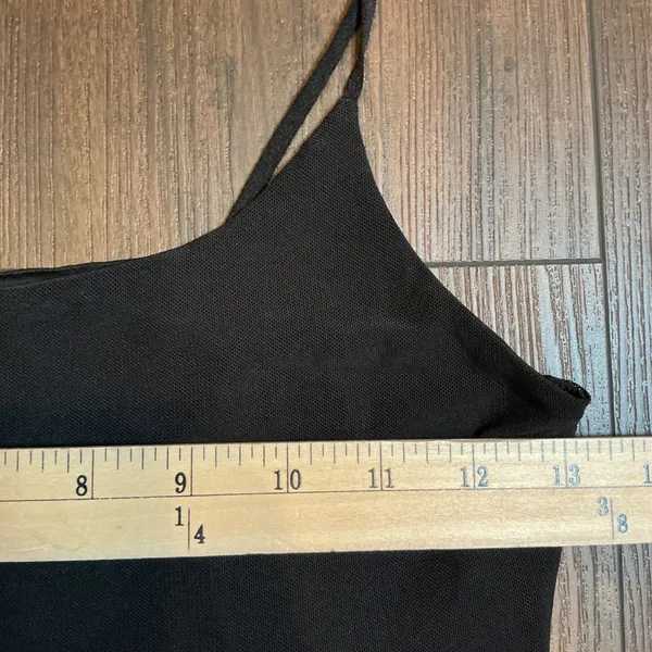 Brandy Melville Mesh Overlay Cami Crop Top Black Spaghetti Strap One Size Y2K - Image 2