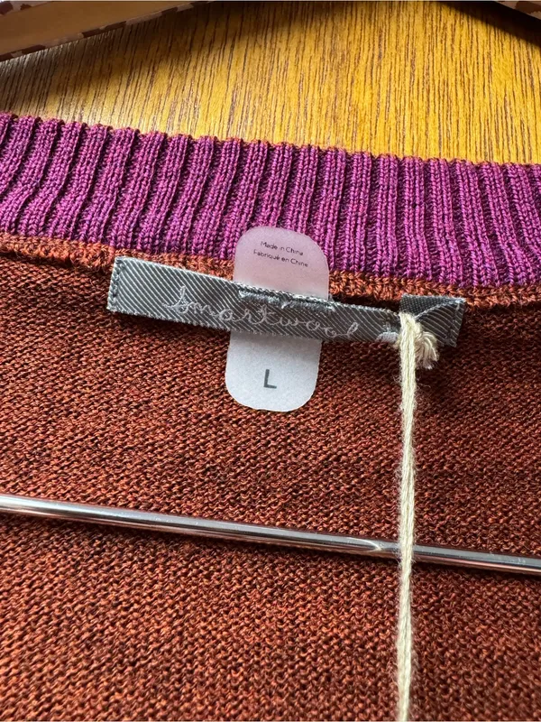 Smartwool Front Range Merino Wool Knit Sweater Cinnamon Heather Large NEW READ - Image 7