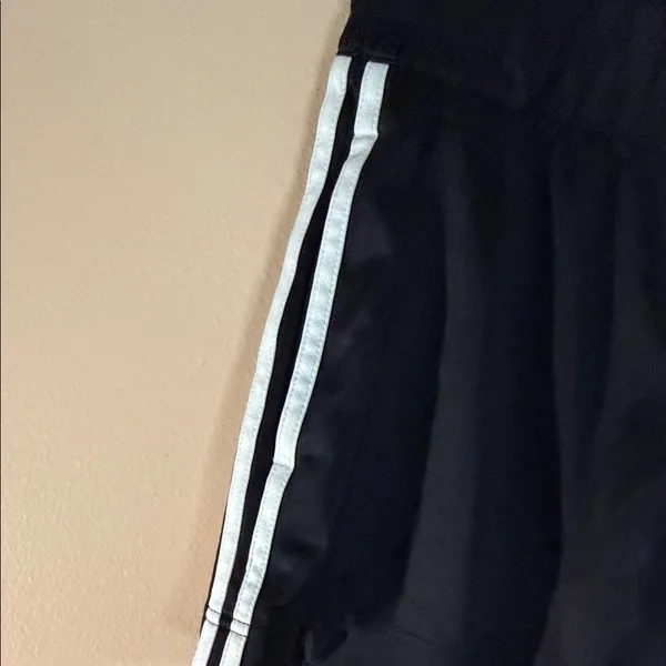 adidas Black Shorts with White Side Stripes - Image 4