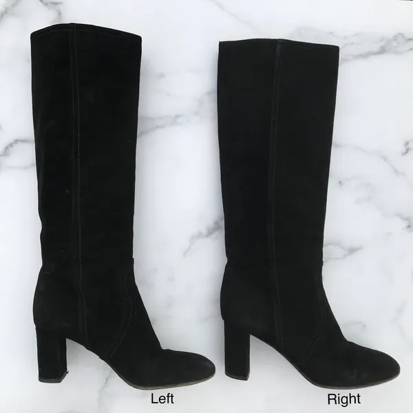 Valentino women’s black suede knee high block heel boots size IT 37 US 7 - Image 5