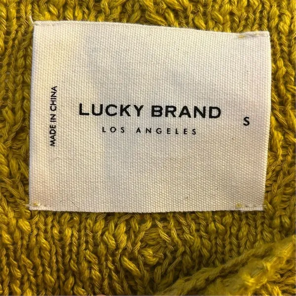 Lucky Brand Women's Cable Knit Crew Sweater Yellow Size S Casual Pullover‎ - Image 8