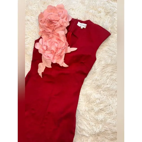 NEW Elliatt Zahara Floral Appliqué Sleeveless Red Midi Gown sz M - Image 6