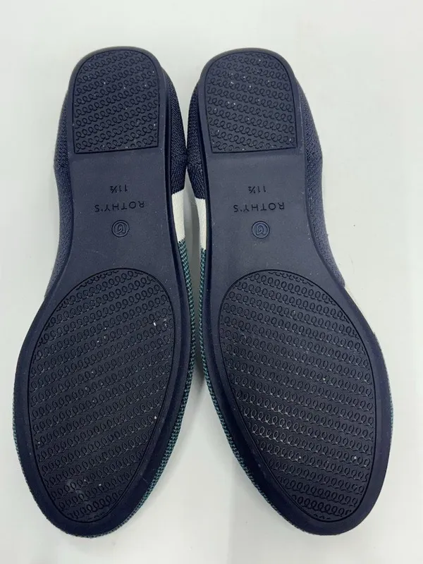 Rothy’s the loafer Spruce Prep shoes Women’s Size 11.5 Navy Teal Color block - Image 5
