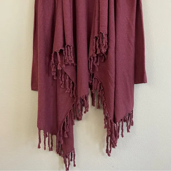Garnet Hill Cotton-Cashmere Blend Fringed Rodeo Cardigan Size XS‎ Western Boho - Image 5