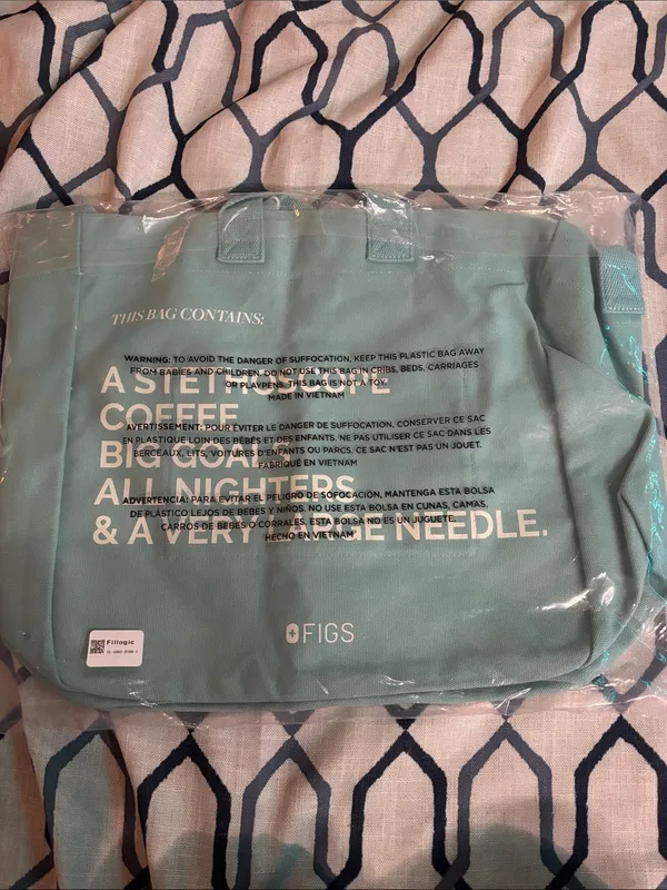 FIGS Canvas Unisex Tote in Seaglass Limited Edition NWT, NIB - Image 6