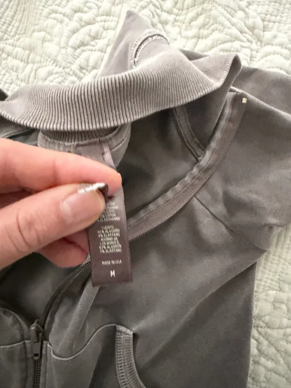 Skims brown boyfriend fleece track sweatshirt size medium - Image 4