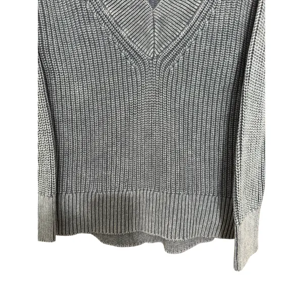 Aerie Wide V-Neck Oversized Pullover‎ Sweater Distressed Blue Women's Size XS - Image 5