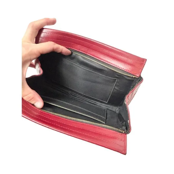 Rex leather unbranded clutch bag Red - Image 2