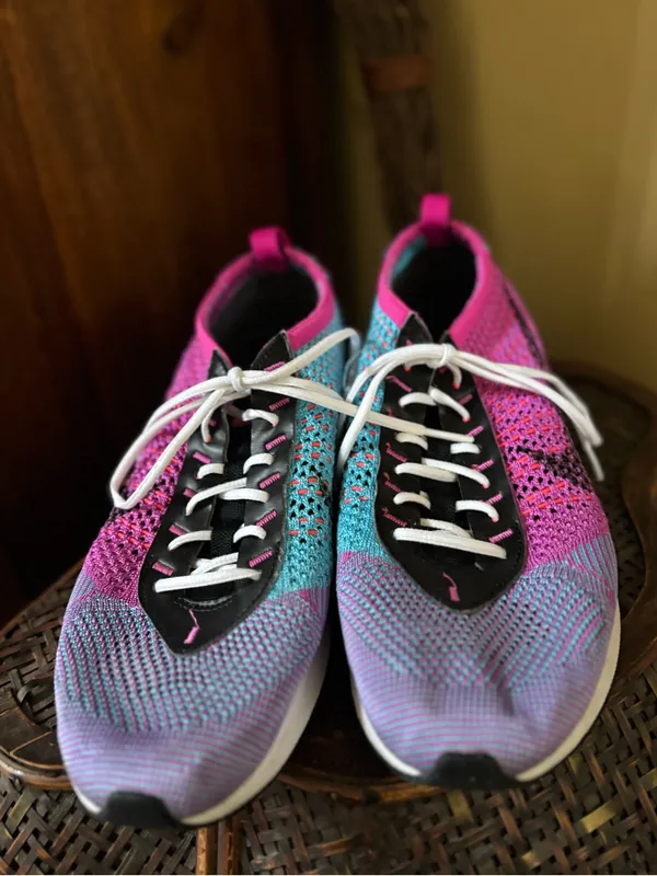 Nike Women’s Pink, Purple & Teal Knit Running Sneakers - Image 4