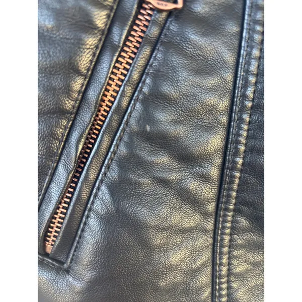 Marc New York Andrew Marc Black Faux Leather Moto Jacket Rose Gold Hardware M‎ - Image 8
