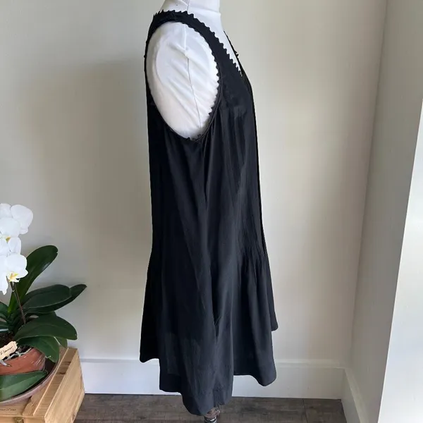 Club Monaco Pleated Tunic Dress With Scalloped Trim Neckline Size 6 - Image 2