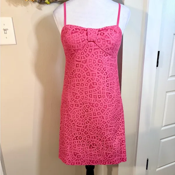 LILLY PULITZER Karina Lace Sweetheart Neck Resort Dress ~Anchor Pull Sz 0🧡 - Image 10