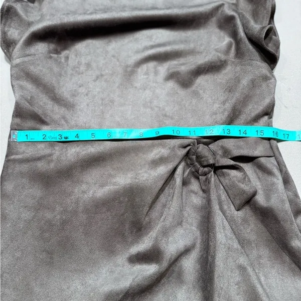 DKNY Brown Faux Suede Midi Dress - Image 8