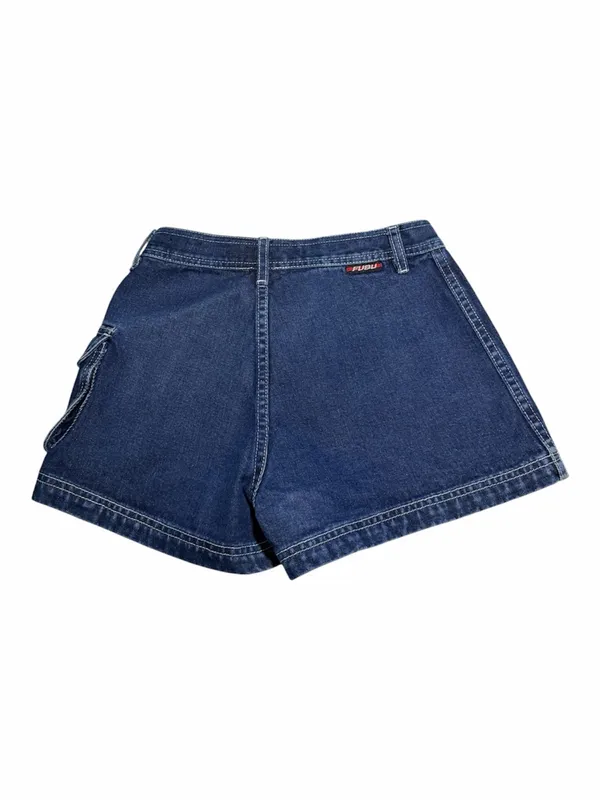 FUBU Navy Denim Cargo Shorts with Side Pocket - Image 2
