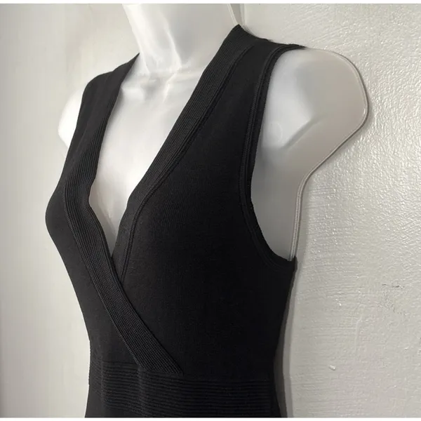 Ann Taylor Sleeveless Sweater Dress Size Small Black Preppy Classic Chic Midi - Image 4