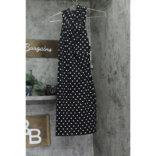 NWT Rachel By Rachel Roy Harland Printed Halter Polka Dot Dress Black / White S - Image 5