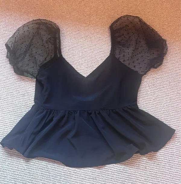 Black Puff Sleeve Francesca's Top - Image 2