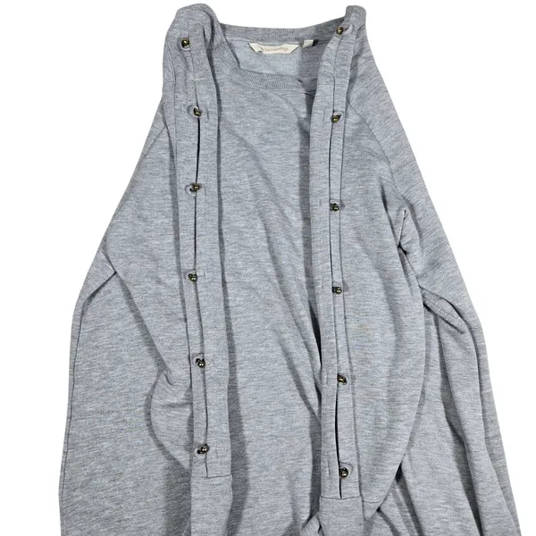 Soft Surroundings Gray Go‎ Lively Bibi Pullover Beaded Long Sleeve Top M 2EA09 - Image 3