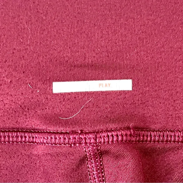 AERIE | Burgundy High Waisted Floral Embroidered Fleece Lined Leggings Sz M - Image 6