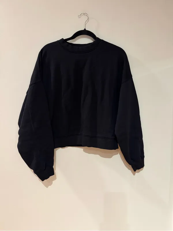 GAP Black Relaxed Wedge Crewneck Sweatshirt - Image 2