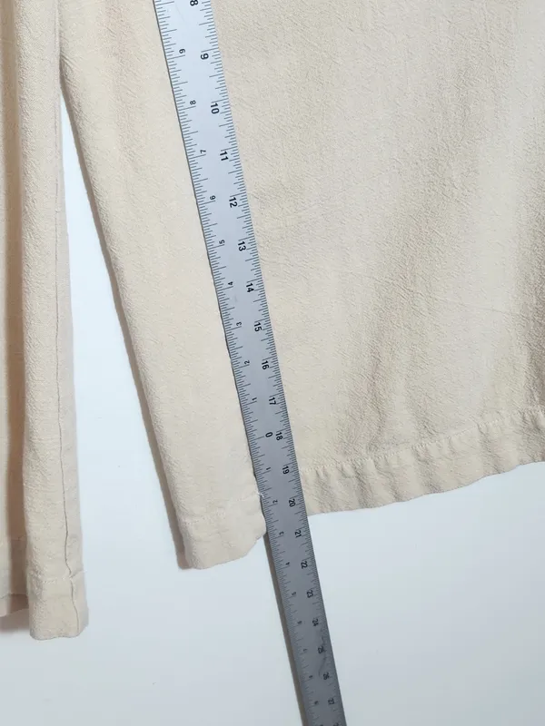 Anrabess Beige V-neck Wide Leg Jumpsuit Size Large - Image 9