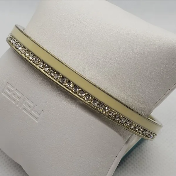 Lia Sophia Cream Rhinestone Bangle Bracelet - Image 3