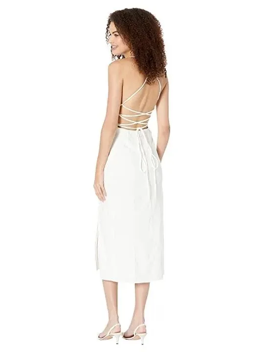 NWT ASTR The Label Brayden White Linen Blend Midi Dress Bridal Shower, Medium - Image 5