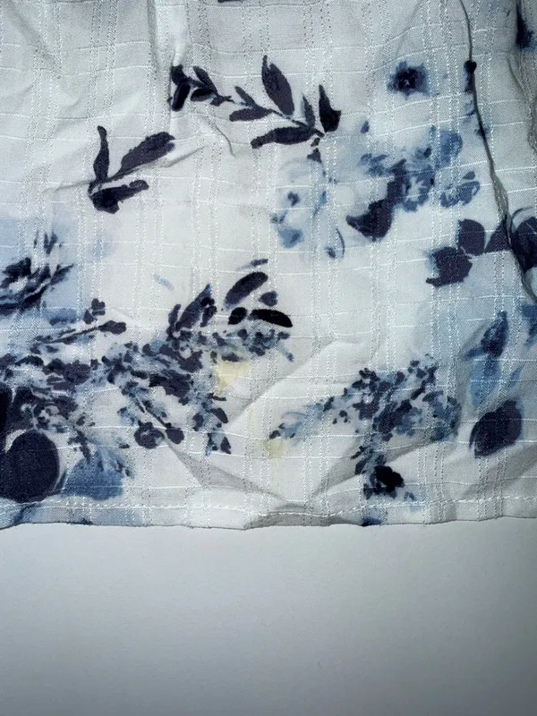 Maurices Floral Square Neck Babydoll Mini Dress White Blue Puff Sleeve - Image 6