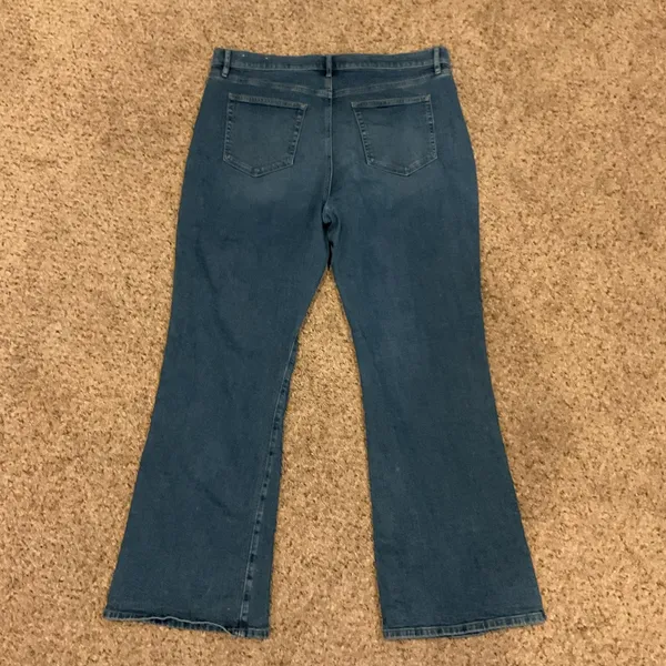 LOFT Dark Blue Flare Jeans - Image 4