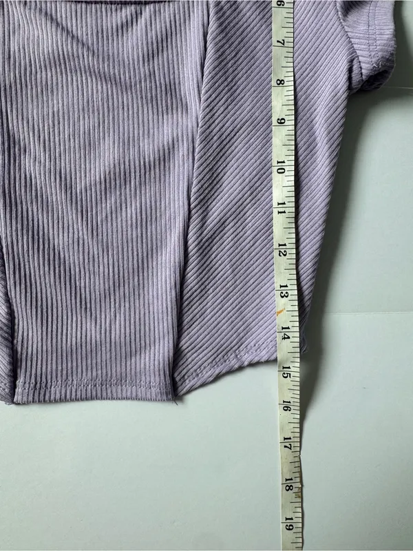 Altar'd State Lavender Ribbed Short-Sleeve Crop Top Size Small NWOT - Image 5