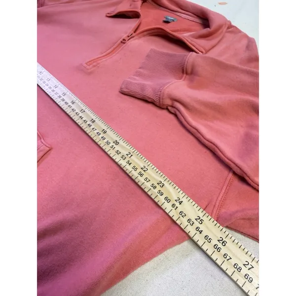 Aerie Coral 1/4 Zip Sweater W/ Kangaroo Pockets Sz L D42 Fall Cottage Festival - Image 2