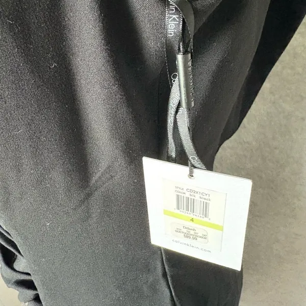 Calvin Klein Dress Size 4 Black Sheath Sleeveless Ruched Bodycon Cocktail Career - Image 6