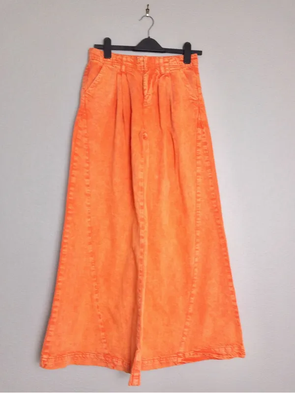 Free People We The Free Equinox Denim Jean 25 Coral Fusion Oversized Flared - Image 5