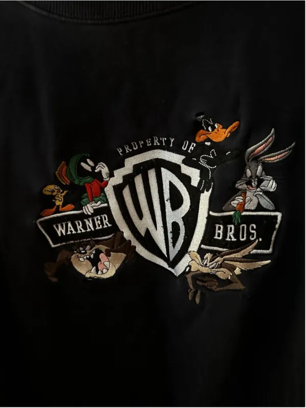 Vintage 1999 Warner Bros Looney Tunes Crewneck Sweatshirt Black Bugs Bunny XL - Image 7
