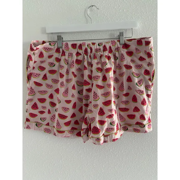 Crafted‎ by Mahogany Pajama Set Womens XL Watermelon Print Shorts Novelty Lounge - Image 4