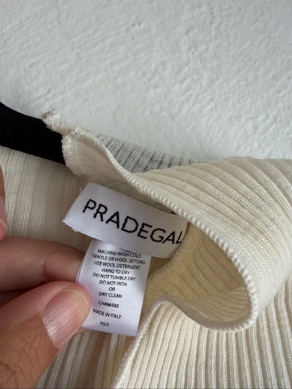 Pradegal long sleeve lettuce cut blouse top xs/s wool silk - Image 4