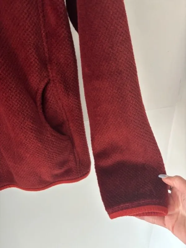 Patagonia Re-Tool Snap-T Polartec Thermal Pro Fleece XL Burgundy Rust Trim Cozy - Image 8