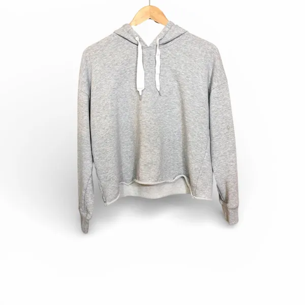 Aerie Heather Gray Knit Hoodie Sz L - Image 2